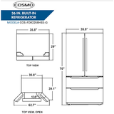 Cosmo 22.5 cu. ft. 4-Door French Door Refrigerator with Pull Handle in Stainless Steel, Counter Depth COS-FDR225RHSS-G