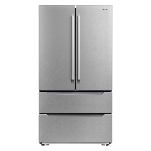 Cosmo 22.5 cu. ft. 4-Door French Door Refrigerator with Pull Handle in Stainless Steel, Counter Depth COS-FDR225RHSS-G