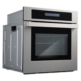 Cosmo 24 2.5 cu. ft. Single Electric Wall Oven w/8 Functions and True European Convection in Stainless Steel C106SIX-PT