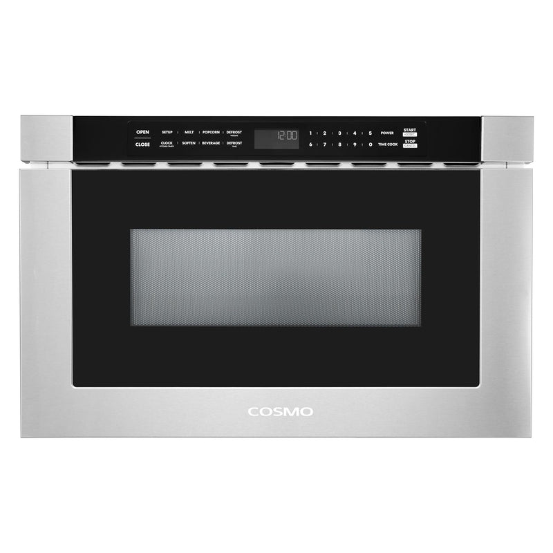 Cosmo 24'' Built-in Microwave Drawer with Automatic Presets, Touch Controls, Defrosting Rack and 1.2 cu. ft. Capacity in Stainless Steel COS-12MWDSS-NH