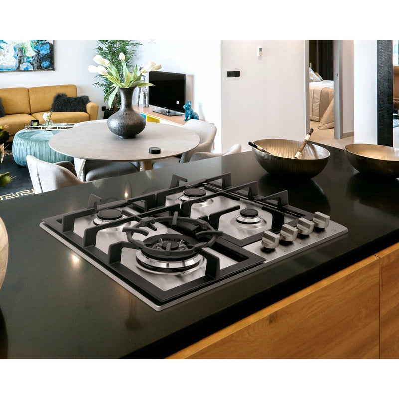 Cosmo 24 Gas Cooktop in Stainless Steel with 4 Sealed Burners COS-640STX-E