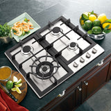 Cosmo 24 Gas Cooktop in Stainless Steel with 4 Sealed Burners COS-640STX-E