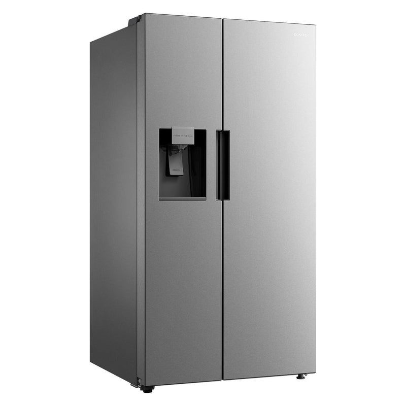 Cosmo 26.3 cu. ft. Side-by-Side Refrigerator with Water and Ice Dispenser in Stainless Steel26.3 cu. ft. Side-by-Side Refrigerator with Water and Ice Dispenser in Stainless Steel COS-SBSR263RHSS