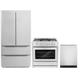 Cosmo 3-Piece, 36 Dual Fuel Range, 24 Dishwasher and French Door Refrigerator COS-3PKG-008