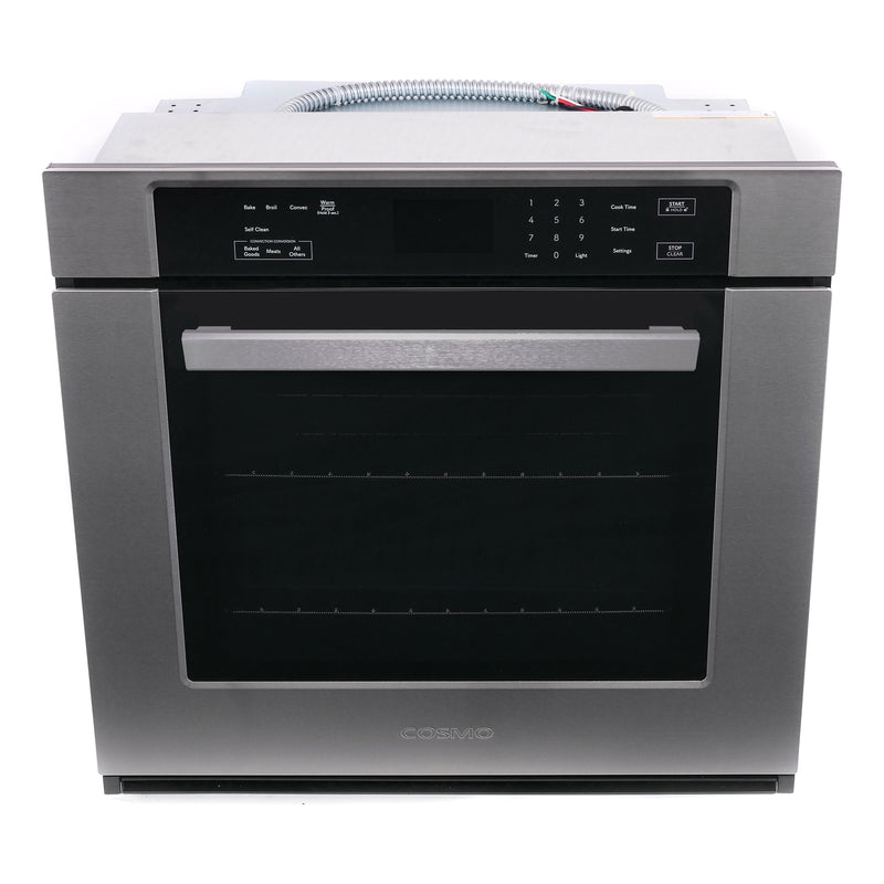 Cosmo 30 5 cu. ft. Single Electric Wall Oven with True European Convection and Self Cleaning in Stainless Steel COS-30ESWC