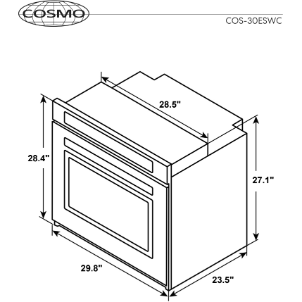 Cosmo 30 5 cu. ft. Single Electric Wall Oven with True European Convection and Self Cleaning in Stainless Steel COS-30ESWC