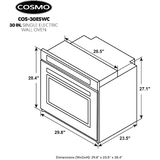 Cosmo 30 5 cu. ft. Single Electric Wall Oven with True European Convection and Self Cleaning in Stainless Steel COS-30ESWC