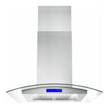 Cosmo 30 Ducted Island Range Hood in Stainless Steel with LED Lighting and Permanent Filters COS-668ICS750