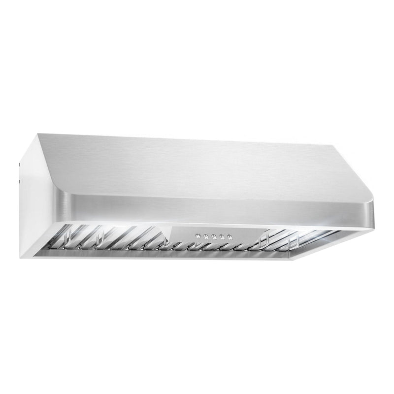 Cosmo 30 Ducted Under Cabinet Range Hood in Stainless Steel with Push Button Controls, LED Lighting and Permanent Filters COS-QB75