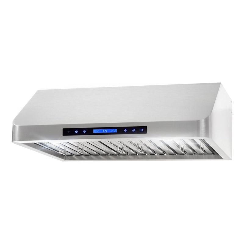 Cosmo 30 Ducted Under Cabinet Range Hood in Stainless Steel with Touch Display, LED Lighting and Permanent Filters COS-QS75