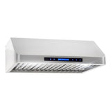 Cosmo 30 Ducted Under Cabinet Range Hood in Stainless Steel with Touch Display, LED Lighting and Permanent Filters COS-QS75