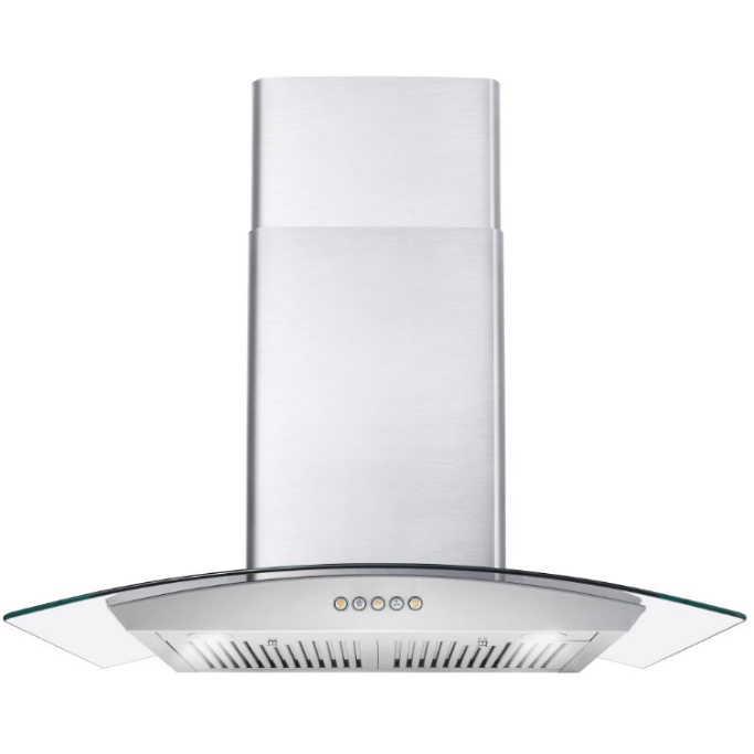 Cosmo 30'' Ducted Wall Mount Range Hood in Stainless Steel with LED Lighting and Permanent Filters  COS-668A750