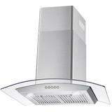 Cosmo 30'' Ducted Wall Mount Range Hood in Stainless Steel with LED Lighting and Permanent Filters  COS-668A750