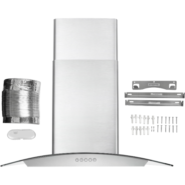 Cosmo 30'' Ducted Wall Mount Range Hood in Stainless Steel with LED Lighting and Permanent Filters  COS-668A750