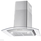 Cosmo 30'' Ducted Wall Mount Range Hood in Stainless Steel with Push Button Controls, LED Lighting and Permanent Filters COS-668WRC75