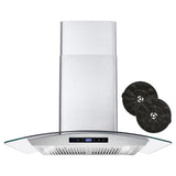 Cosmo 30  Ducted Wall Mount Range Hood in Stainless Steel with Touch Controls, LED Lighting and Permanent Filters COS-668AS750