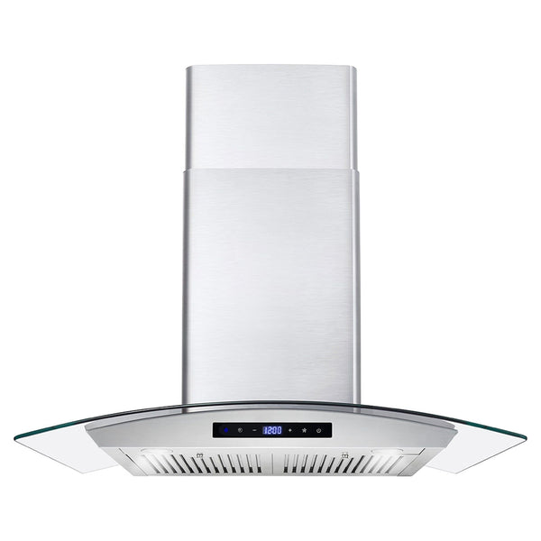 Cosmo 30'' Ducted Wall Mount Range Hood in Stainless Steel with Touch Controls, LED Lighting and Permanent Filters COS-668WRCS75