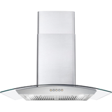 Cosmo 30 Ductless Wall Mount Range Hood in Stainless Steel with Push Button Controls, LED Lighting and Carbon Filter Kit for Recirculating COS-668WRC75-DL