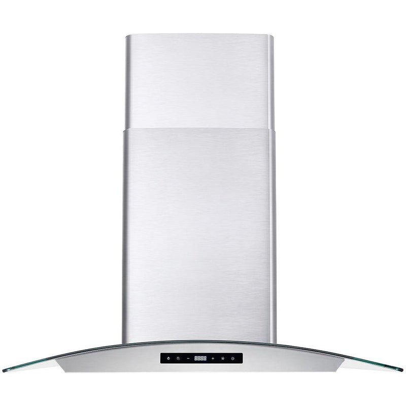 Cosmo 30 Ductless Wall Mount Range Hood in Stainless Steel with Soft Touch Controls, LED Lighting and Carbon Filter Kit for Recirculating COS-668WRCS75-DL