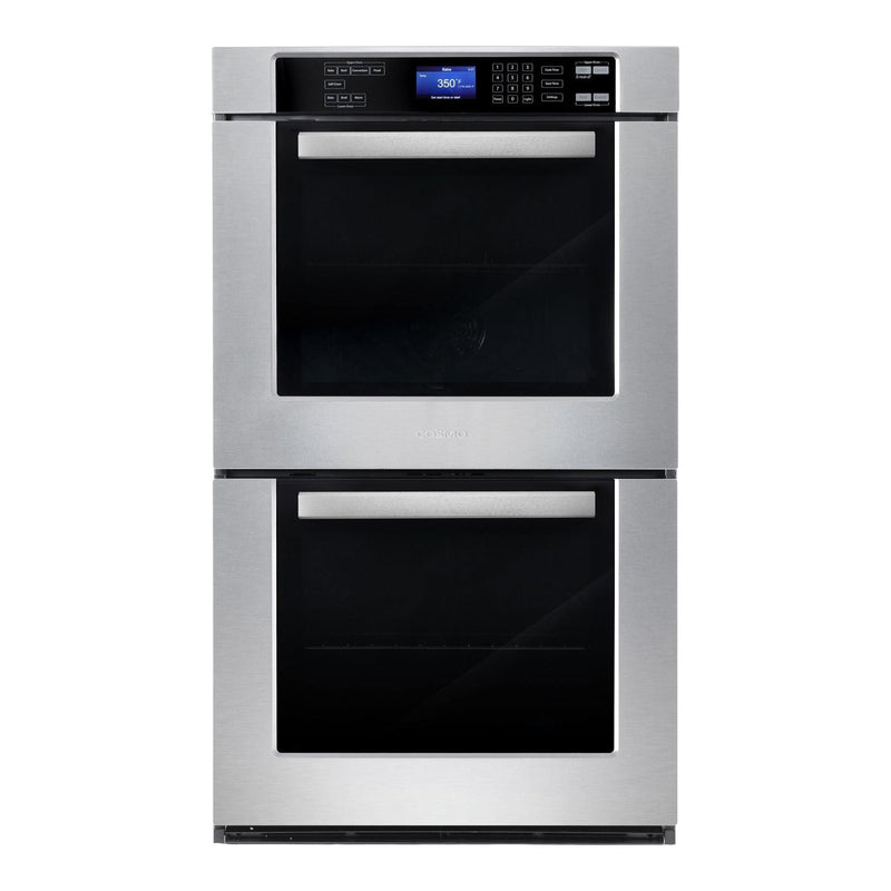 Cosmo 30 Electric Double Wall Oven with 5 cu. ft. Capacity, Turbo True European Convection, 7 Cooking Modes, Self-Cleaning in Stainless Steel COS-30EDWC