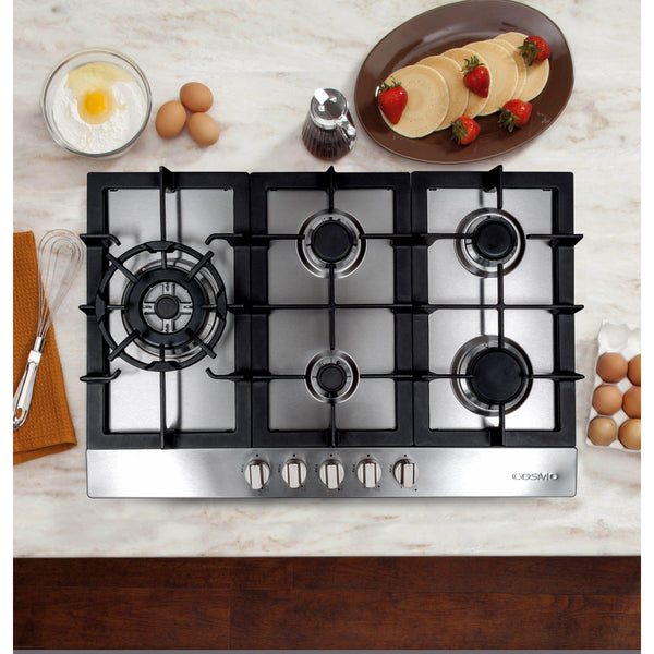 Cosmo 30 Gas Cooktop in Stainless Steel with 5 Sealed Brass Burners 850SLTX-E