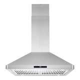 Cosmo 30 Island Range Hood with 3-Speed Fan, 380 CFM, Permanent Filters, LED Lights, Soft Touch Controls, Ducted Kitchen Vent Hood Extractor in Stainless Steel COS-63ISS75