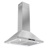 Cosmo 30 Island Range Hood with 3-Speed Fan, 380 CFM, Permanent Filters, LED Lights, Soft Touch Controls, Ducted Kitchen Vent Hood Extractor in Stainless Steel COS-63ISS75