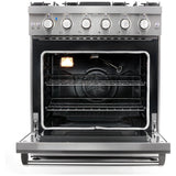 Cosmo 30'' Slide-In Freestanding Gas Range with 5 Sealed Burners, Cast Iron Grates, 4.5 cu. ft. Capacity Convection Oven in Stainless Steel COS-EPGR304