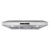 Cosmo 30 Under Cabinet Range Hood with Digital Touch Controls, 3-Speed Fan, LED Lights and Permanent Filters in Stainless Stee COS-KS6U30