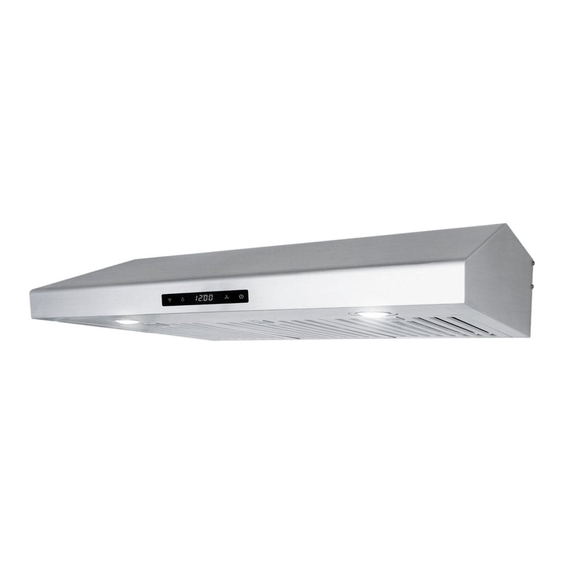 Cosmo 30 Under Cabinet Range Hood with Digital Touch Controls, 3-Speed Fan, LED Lights and Permanent Filters in Stainless Stee COS-KS6U30