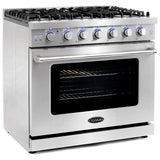 Cosmo 36'' 6.0 cu. ft. Commercial Gas Range with Convection Oven in Stainless Steel with Storage Drawer COS-EPGR366