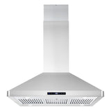 Cosmo 36 Ducted Island Range Hood with 380 CFM, 3-Speed Fan, Permanent Filters, LED Lights in Stainless Steel COS-63ISS90