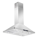 Cosmo 36 Ducted Island Range Hood with 380 CFM, 3-Speed Fan, Permanent Filters, LED Lights in Stainless Steel COS-63ISS90