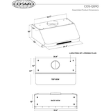 Cosmo 36 Ducted Under Cabinet Range Hood in Stainless Steel with Touch Display, LED Lighting and Permanent Filters COS-QS90