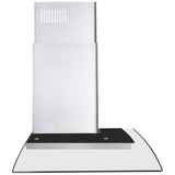 Cosmo 36 Ducted Wall Mount Range Hood in Stainless Steel with LED Lighting and Permanent Filters COS-668A900