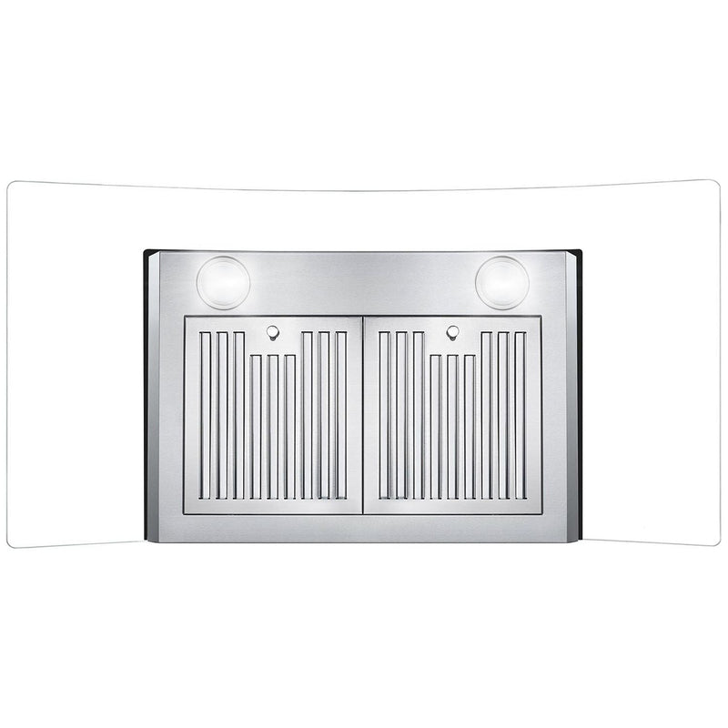 Cosmo 36 Ducted Wall Mount Range Hood in Stainless Steel with LED Lighting and Permanent Filters COS-668A900