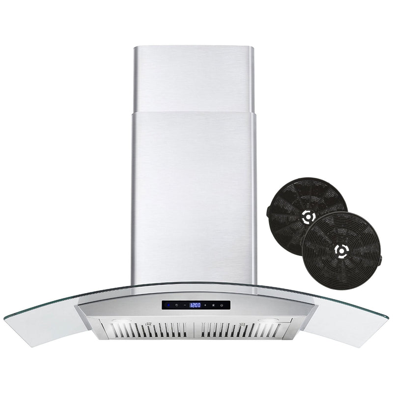 Cosmo 36 Ducted Wall Mount Range Hood in Stainless Steel with Touch Controls, LED Lighting and Permanent Filters  COS-668AS900