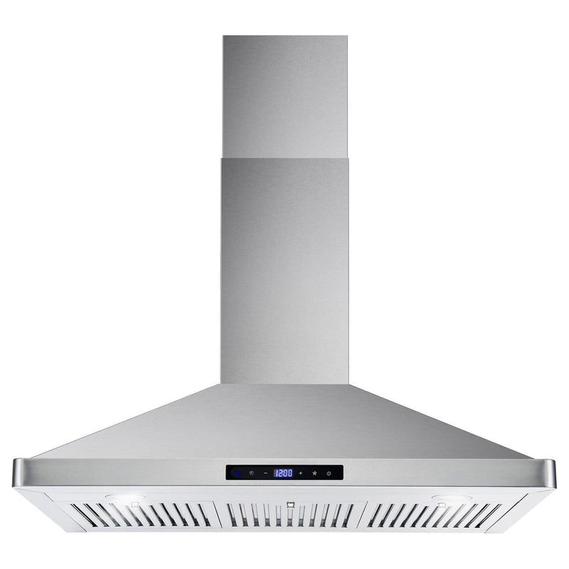 Cosmo 36 Ductless Wall Mount Range Hood in Stainless Steel with LED Lighting and Carbon Filter Kit for Recirculating COS-63190S-DL