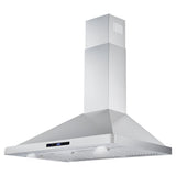 Cosmo 36 Ductless Wall Mount Range Hood in Stainless Steel with LED Lighting and Carbon Filter Kit for Recirculating COS-63190S-DL