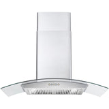 Cosmo 36 Ductless Wall Mount Range Hood in Stainless Steel with LED Lighting and Carbon Filter Kit for Recirculating COS-668A900-DL