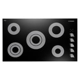 Cosmo 36 Electric Ceramic Glass Cooktop with 5 Burners, Dual Zone Elements, Hot Surface Indicator Light and Control Knobs COS-365ECC