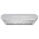 Cosmo 36 Under Cabinet Range Hood with Push Button Controls, 3-Speed Fan, LED Lights and Permanent Filters in Stainless Steel UC36