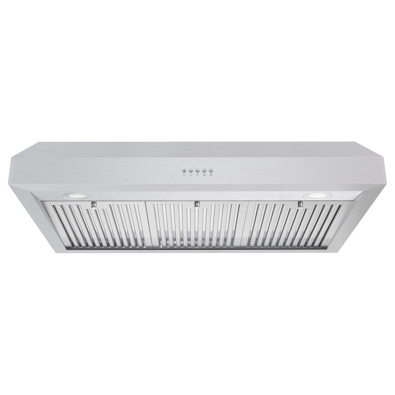 Cosmo 36 Under Cabinet Range Hood with Push Button Controls, 3-Speed Fan, LED Lights and Permanent Filters in Stainless Steel UC36