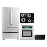 Cosmo 4 Piece, 30 Cooktop 24 Wall Oven 30 Microwave & French Door Refrigerator COS-4PKG-263