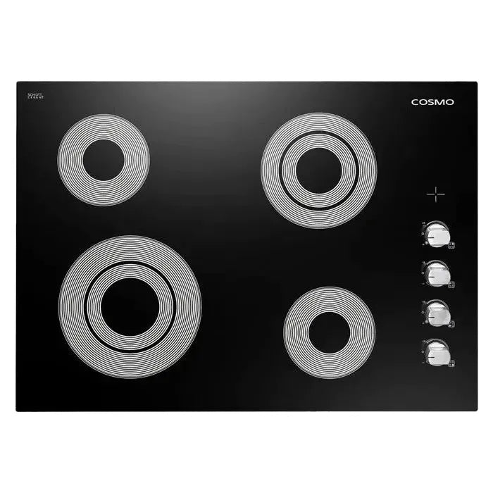 Cosmo 4 Piece, 30 Cooktop 24 Wall Oven 30 Microwave & French Door Refrigerator COS-4PKG-263