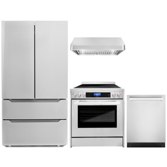 Cosmo 4-Piece, 30 Electric Range, 30 Range Hood, Dishwasher and Refrigerator COS-4PKG-029