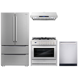 Cosmo 4 Piece, 30 Gas Range 30 Range Hood, Refrigerator & Wine Refrigerator COS-4PKG-232