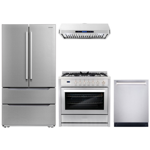 Cosmo 4 Piece, 30 Gas Range 30 Range Hood, Refrigerator & Wine Refrigerator COS-4PKG-232