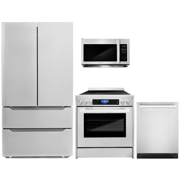 Cosmo 4-Piece, 30 Microwave, 30 Electric Range, Dishwasher and Refrigerator COS-4PKG-083