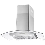 Cosmo 4 Piece, 36 Dual Fuel Range 36 Range Hood 24 Dishwasher & Refrigerator COS-4PKG-222